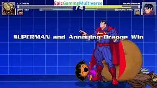 Dora The Explorer And The Licker VS Superman And Annoying Orange In A MUGEN Match / Battle / Fight
