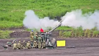 Japan's Army FH70 NATO 155mm Field Howitzer Live-Fire Japan Ground Self-Defense Force JGSDF