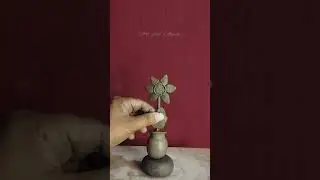 Amazing sunflower and vases easy make 🌻#shorts #sunflower #art #clay #vases #craft
