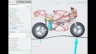 Dynamic Mechanism analysis of Motorcycle | Reaction Forces | PTC Creo