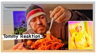 Tommy reagiert auf Salami TV Spagetti mit Fleischb&auml;llchen in Tomatenso&szlig;e (MUKBANG)