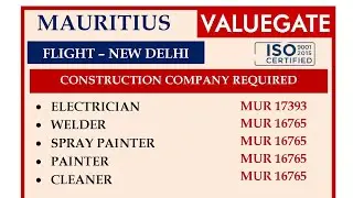 Construction Jobs in Mauritius I Mauritius Work Permit  I Mauritius island  I MEP jobs I Valuegate