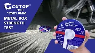 CUTOP PROFI 125x1.0mm cutting disc metal box packaging strength test