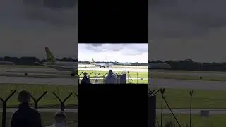 Amazing double shot at Manchester #aviation #trending #viral #manchesterairport #airbaltic #etihad