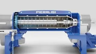 Pieralisi | Anima&ccedil;&atilde;o em 3D de Decanter Centr&iacute;fugo para Separa&ccedil;&atilde;o de S&oacute;lido-L&iacute;quido.
