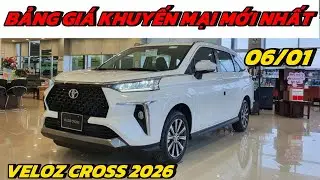 ✅ Bảng gi&aacute; khuyến mại Toyota Veloz Cross 2026 mới nhất 06/01| Lăn b&aacute;nh chi tiết