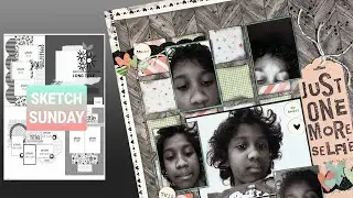 12 x 12 Scrapbook Process / Cocoa Vanilla / Multi Photo boy layout /  Stamping /Mini paper Pad Class