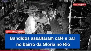 Bandidos roubam caf&eacute; e bar no Bairro da Gl&oacute;ria no Rio de Janeiro 