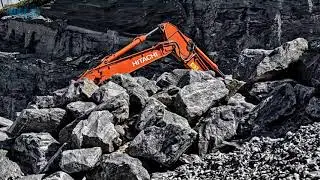 Hydraulic Hammer Excavator Breaking Rock Sound Effect