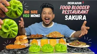 BIGGEST VEG MOMO EVER😱🔥BLACK CHEESE MOMO | PAV BHAJI | MANCHURIAN WITH NOODLES | TIKKI CHAAT MUKBANG