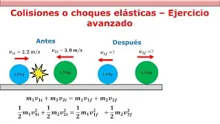 Cómo calcular la velocidad en una colisión elástica (2 bolas en movimiento) - Ejercicio Avanzado