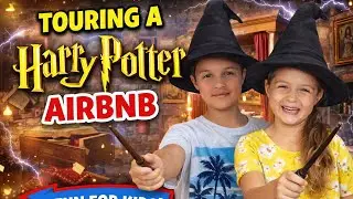 Danny & Amber Explore a Magical Harry Potter and Disney Airbnb! Kids House Tour!