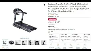 SmartRun3.5 HP DC Motorized Treadmill,3 Level Manual Incline - Direct Link Description me.