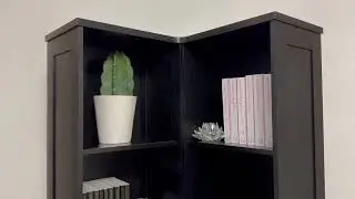 Угловой книжный стеллаж BROTTAR, высокий угловой книжный шкаф с большим отделением для хранения, ...