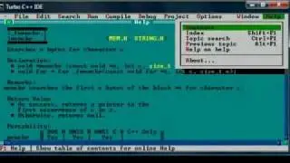 C Programming Tutorial 15 Turbo C++ 3.0 Help System