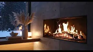 Modern Fireplace at Night | Cozy Minimalist Ambience for Sleep, Relax & Focus (4K)
