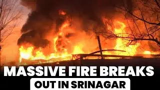 Massive Fire breaks out carpet and furnishings godown in Tengpora Srinagar