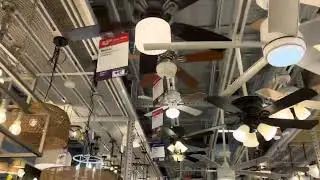 Ceiling fans running at Home Depot