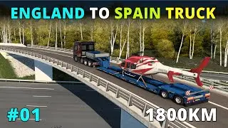 ETS2 Heavy Helicopter 1808TX Delivery (Cambridge to Leon) England to Spain | Euro Truck Simulator 2
