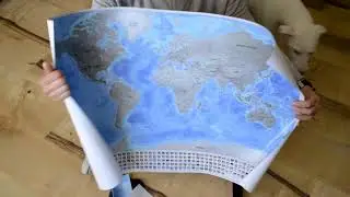 XXL SCRATCH OFF TRAVEL MAP with 732 Cities, 196 Flags, 76 Sea Depths, 13 Mountain Peaks.
