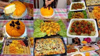 Birthday celebrations 🍾mango tresleches cake l dynamite chicken l meatball spaghetti cupcakes pizza