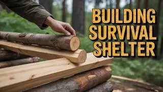 Building a wooden shelter in the forest | 2 days of survival alone