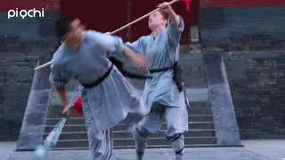 Spear vs Sword practice at the Shaolin Temple