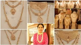 50 Grams Full Gold Bridal Jewellery Set | Light Weight Gold wedding Jewelry Choker Necklace Haram