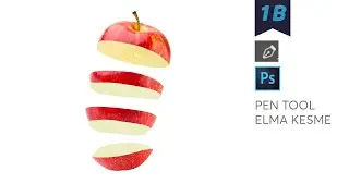 Adobe Photoshop Dekupe Nasıl yapılır?  CC #016 | Dekupe, PenTool, Sliced Apple Red Apple