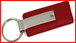 Luxury Genuine Leather Car Logo Keychain With Laser Engraved Metal Plate