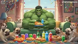 Hulk With Cute Dogs & Cats 😍 | Funny Cartoon Animation ll