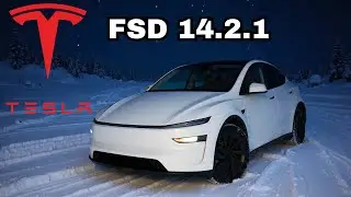 Tesla FSD 14.1.2 в условиях снега и льда ночью&hellip; Это было очень интенсивно.