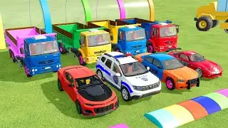 FS22: Mercedes Fire Truck - Rescue Mission! & VEHICLES TRANSPORTING TRACTORS ! FS22