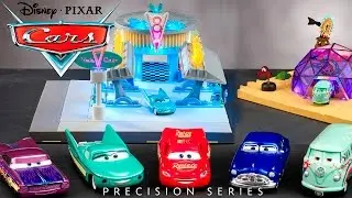 Cars Precision Series - Lightning McQueen, Flo&rsquo;s Caf&eacute; Playset & Filmore's Taste-In