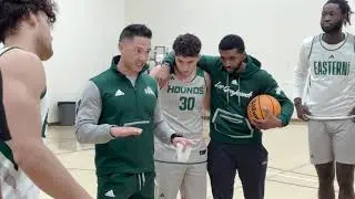 Men's basketball head coach Daven V&otilde; mic'd up