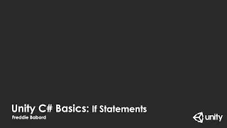 Unity C#: If Statements