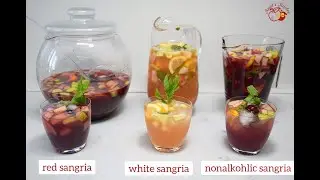3 variations of sangria, with and without alcohol 🇪🇸🇵🇹/ 🍷3 أنواع مختلفة من السانجريا ، مع وبدون كحول