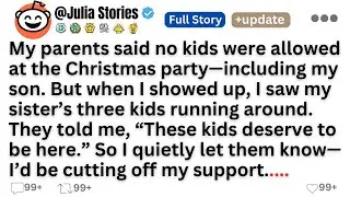 My parents said no kids were allowed at the Christmas party&mdash;including my son. But when I...