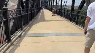 Onewheel across Hot Metal bridge into the Southside Pittsburgh PA