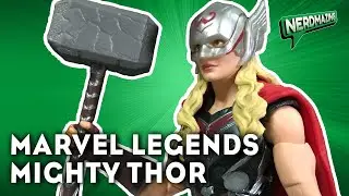 Mighty Thor Jane Foster Action Figure Review Marvel Legends BAF Korg Wave from Thor Love and Thunder