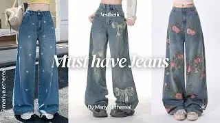 Must have Aesthetic✨ JEANS/CARGO/DENIM for girls#jeans #denim #pants #aesthetic #baggyjeans #trendy