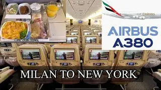 Milan to New York MXP to JFK Emirates A380 economy class