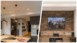 75 Mid-sized Basement With A Two-sided Fireplace Design Ideas You'll Love 🔴