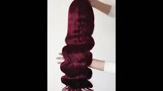 Best Pre-Colored Dark #99J  Burgundy Bodywave Wig | 99J Lacefront Wig 13x4 180% density 28 inches