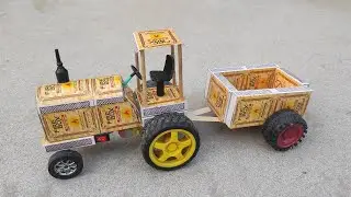 How to make matchbox tractor at home | Diy Mini tractor | Mini Tractor Science Project