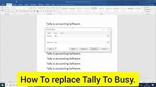 How To Replace  Tally to Busy in MS Word in Hindi