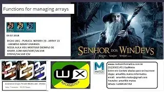 DICAS 1801 PUBLICA WINDEV 23 ARRAY 13 EXEMPLO ARRAY DIVERSOS