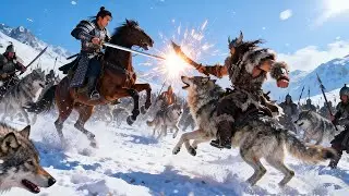 Barbarians riding a wolf massacred civilians, young man led an army of 100,000 to fight them!