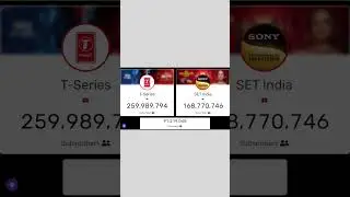 t series😀😃 vs 😀😃soney art live subscriber count on youtube video #shots #short #viral #viralvideo