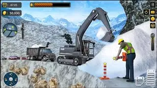 Snow Excavator Simulator Games - Android Gameplay #2 | Jcb Game Android | Excavator Crane